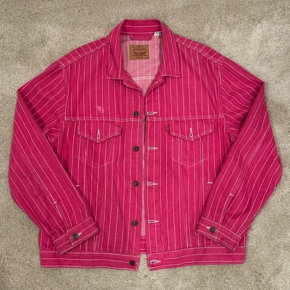 Pinstripe Trucker Jacket Levi Supreme Jacket Supreme X Levi's